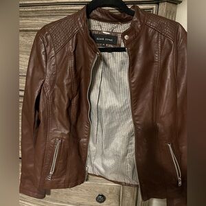 Dark brown leather jacket size M